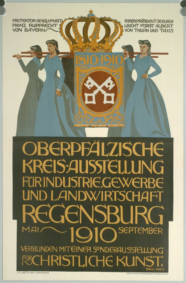Plakat aus der deutschen Revolution von 1910, das eine Gruppe von Menschen und eine Krone zeigt.