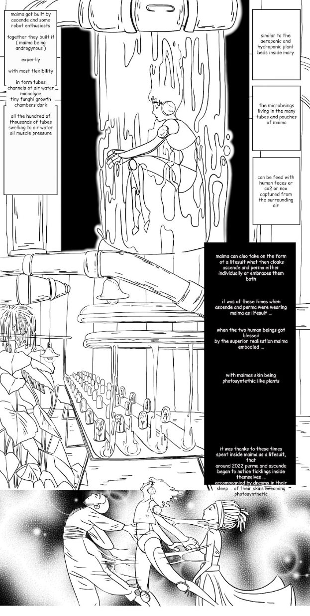 Comicseite mit zwei Charakteren in einem Raum, der Mann in einem blauen Hemd mit entschlossener Miene und die Frau, die bewundernd zu ihm aufschaut, mit der Überschrift "Die Legende der Helden: Trails of Cold Steel III" und einem tiefblauen Hintergrund mit Sternen.