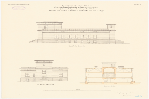 Ein detailliertes Bild des Schlossenhauses, einem Gebäude in Berlin, Deutschland, mit zahlreichen Fenstern und begleitendem Text.