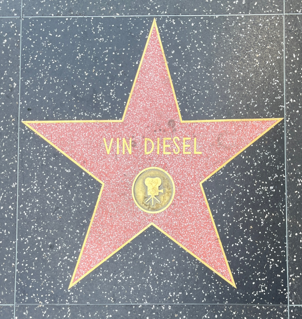 Stern auf dem Hollywood Walk of Fame mit dem Namen "Vin Diesel" beschriftet.